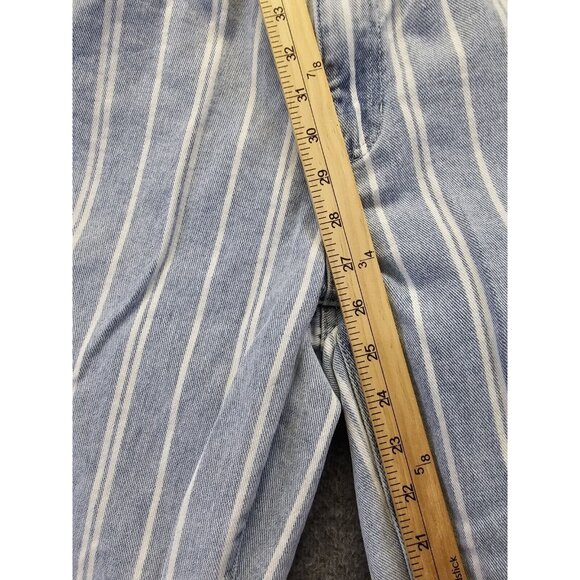 PACSUN Jeans Womens Size 27 Mom Jean Blue & White Striped 100% Cotton - Picture 7 of 11